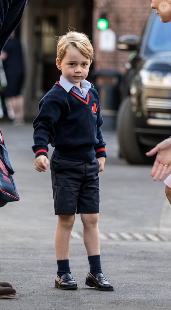 Le prince George de Cambridge lors de sa rentrée des classes le 7 septembre 2017 à Londres, à l'école Thomas's Battersea.