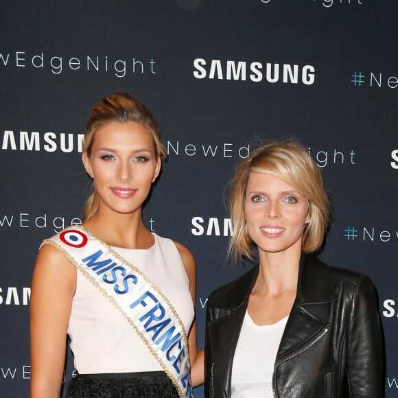 Miss France 2015 Camille Cerf , Sylvie Tellier Soirée Samsung New edge night à la piscine Molitor à Paris, le mardi 15 Septembre 2015 .