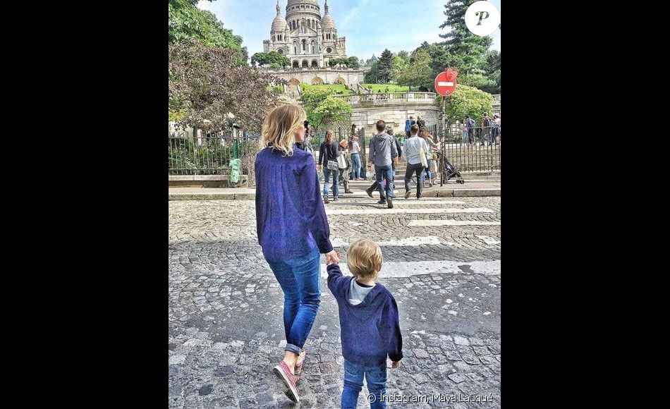 Maya Lauqué et son fils Lucien - Instagram, juin 2018