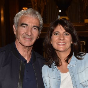 Estelle Denis et son compagnon Raymond Domenech - Les célébrités à la première de l'escape game grandeur nature "Inside Opéra" au Palais Garnier à Paris, France, le 4 juin 2018.