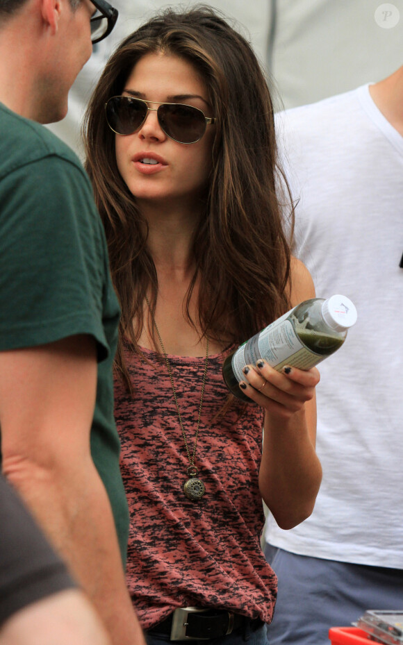 Marie Avgeropoulos - Taylor Lautner sur le tournage du film "Tracers" a New York, le 24 Juin 2013.