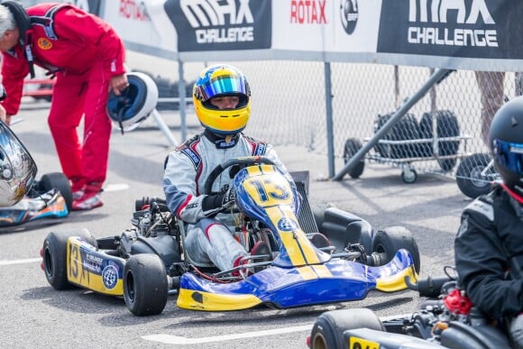 Le prince Carl Philip de Suède au circuit de Lidköping le 12 août 2018 pour la course de karting annuelle à son nom.