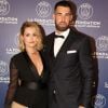 Exclusif - Luka Karabatic et sa compagne Jeny Priez enceinte - Dîner de gala au profit de la Fondation PSG au Parc des Princes à Paris le 16 mai 2017. © Rachid Bellak/Bestimage