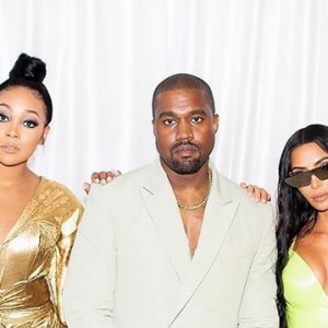 Monica Brown, Kanye West et Kim Kardashian assistent au mariage de 2 Chainz et Kesha Ward. Miami, le 18 août 2018.