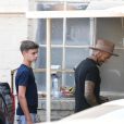 Exclusif - David Beckham et son fils Romeo dans les rues de Los Angeles Le 28 Juillet 2018.