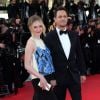 Josh Charles et sa femme Sophie Flack - Montée des marches du film "Deux jours, une nuit" lors du 67 ème Festival du film de Cannes – Cannes le 20 mai 2014.