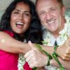 Salma Hayek et François-Henri Pinault ont renouvelé leurs voeux de mariage à Tahiti. Le 10 août 2018.