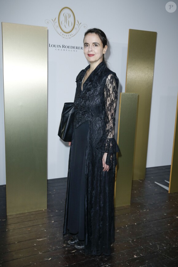 Semi-exclusif - Amélie Nothomb - Cocktail du lancement du champagne Louis Roederer "Cristal 2008" au Palais De Tokyo à Paris le 23 mai 2018. © Olivier Borde/Bestimage