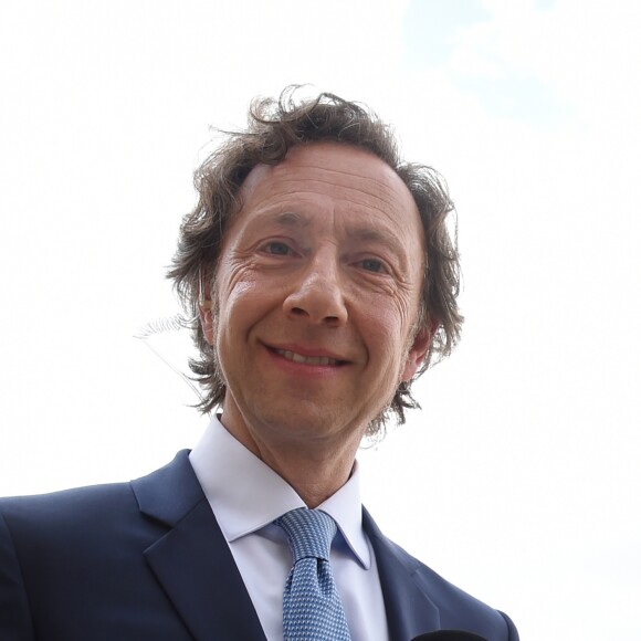 Stéphane Bern, chargé de mission pour le patrimoine - Le président de la République française et le chargé de mission pour le patrimoine français lancent le Loto "Mission Patrimoine" au palais de l'Elysée à Paris, France, le 31 mai 2018. L'objectif est de susciter une grande mobilisation populaire autour d'une loterie et d'un jeu de grattage qui seront lancés à la rentrée pour financer la rénovation de 270 projets sélectionnés (monuments historiques en péril aux quatre coins de toute la France) par la mission menée par S.Bern. © Giancarlo Gorassini/Bestimage