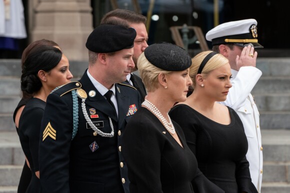 La famille de John McCain lors de ses funérailles à Washington lors du service commémoratif organisée à Washigton le 1er septembre 2018