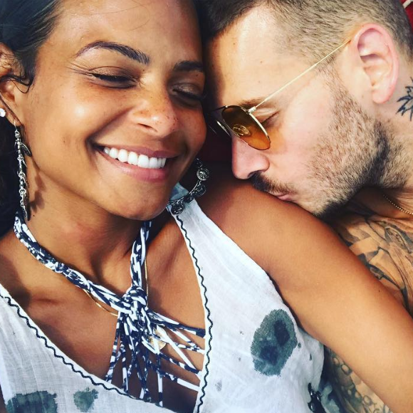 Christina Milian et M. Pokora au restaurant La Pomme de pin à Ramatuelle - photo postée sur Instagram le 3 septembre 2018.