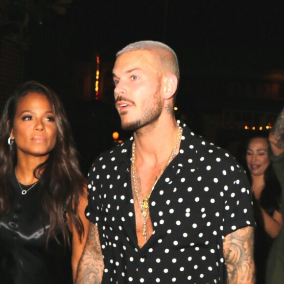 M. Pokora et sa compagne la chanteuse américaine Christina Milian à Los Angeles le 26 septembre 2017.