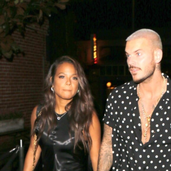 M. Pokora et sa compagne la chanteuse américaine Christina Milian à Los Angeles le 26 septembre 2017.