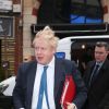 Le secrétaire d'état britannique des Affaires étrangères et du Commonwealth Boris Johnson à la sortie des studios de "Global Radio" à Londres. Le 15 mars 2018