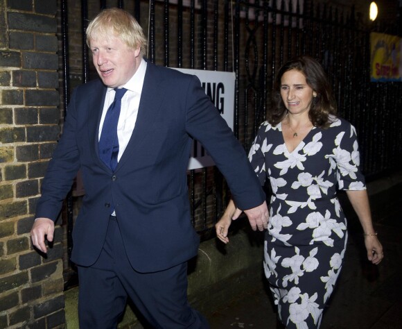 Boris Johnson et sa femme Marina Wheeler vont voter pour le référendum concernant l'Union Europèenne (Brexit) à Londres, le 23 juin 2016.