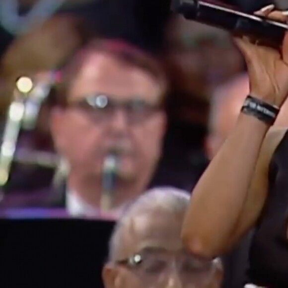 Ariana Grande lors des funérailles d'Aretha Franklin à Detroit, le 31 août 2018.