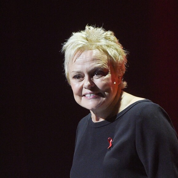 Muriel Robin lors de la représentation de la pièce "Les Monologues du Vagin" à Bobino. Paris, le 8 mars 2018. © Guirec Coadic/Bestimage