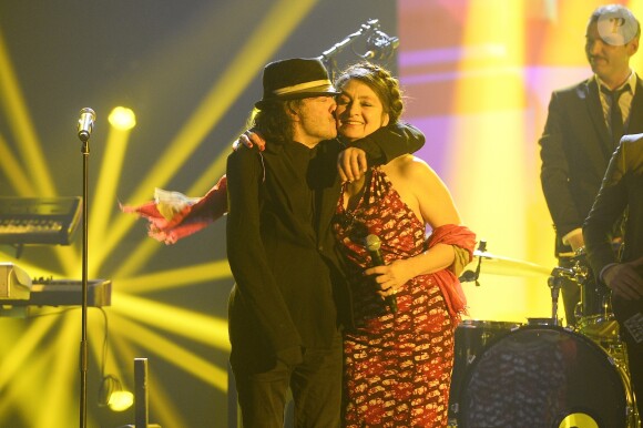 Rachid Taha et Catherine Ringer - Soirée des 30ème Victoires de la Musique au Zénith de Paris, le 13 février 2015.