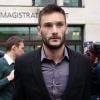 Le capitaine et gardien de l'équipe de France et de l'équipe de Tottenham Hugo Lloris, écope d'une suspension de permis de 20 mois et d'une amende de 56.000 euros après avoir été arrêté pour conduite en état d'ivresse, à la sortie du tribunal de Westminster à Londres, Royaume Uni, le 12 septembre 2018.