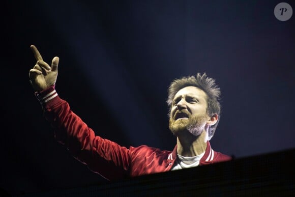 David Guetta en concert à Hambourg en Allemagne le 3 février 2018.