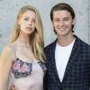 Patrick Schwarzenegger et sa compagne Abby Champion au défilé Giorgio Armani lors de la Collection Prêt-à-Porter Printemps/Eté 2019 pendant Fashion Week de Milan, Italie, le 23 septembre 2018.