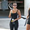 Exclusif - Kourtney Kardashian et sa meilleure amie Larsa Pippen sont allées faire du tennis avec des amis à Los Angeles, le 24 septembre 2018