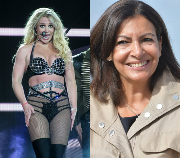 Britney Spears et Anne Hidalgo en 2018.