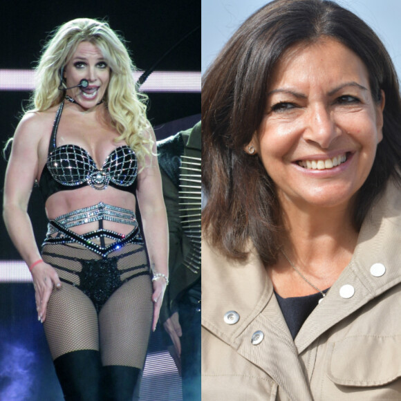 Britney Spears et Anne Hidalgo en 2018.