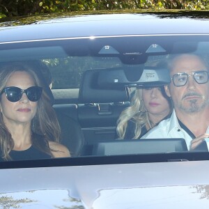 Robert Downey Jr. avec sa femme Susan - Préparations et arrivée des invités au mariage de Gwyneth Paltrow et Brad Falchuk dans Les Hamptons au nord-est de l'île de Long Island dans l'État de New York, le 29 septembre 2018