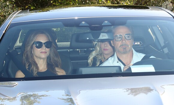 Robert Downey Jr. avec sa femme Susan - Préparations et arrivée des invités au mariage de Gwyneth Paltrow et Brad Falchuk dans Les Hamptons au nord-est de l'île de Long Island dans l'État de New York, le 29 septembre 2018