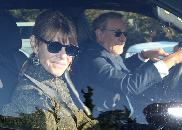 Steven Spielberg et sa femme Kate Capshaw - Préparations et arrivée des invités au mariage de Gwyneth Paltrow et Brad Falchuk dans Les Hamptons au nord-est de l'île de Long Island dans l'État de New York, le 29 septembre 2018