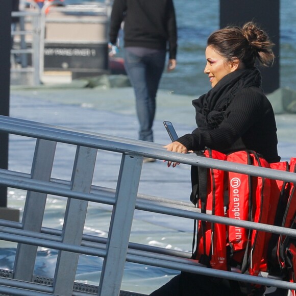 Eva Longoria en répétition pour le défilé l'Oréal Paris 2018 sur la Seine le 30 septembre 2018. © CVS / Veeren / Bestimage