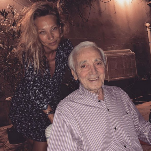 Laura Smet et Charles Aznavour posent ensemble le 25 juillet 2018.
