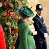 Pippa Middleton (enceinte) avec son frère James et son mari James Matthews - Les invités quittent la chapelle St. George après le mariage de la princesse Eugenie d'York et Jack Brooksbank au château de Windsor, Royaume Uni, le 12 octobre 2018.