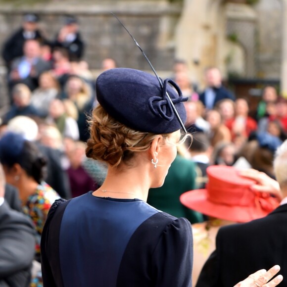 Pippa Middleton (enceinte) avec son frère James et son mari James Matthews - Les invités quittent la chapelle St. George après le mariage de la princesse Eugenie d'York et Jack Brooksbank au château de Windsor, Royaume Uni, le 12 octobre 2018.