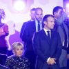 Le président de la République française Emmanuel Macron et sa femme la première dame Brigitte Macron assistent au concert en hommage à Charles Aznavour sur la place de la Répulique à Erevan, Arménie, le 11 octobre 2018. © Dominique Jacovides/Bestimage