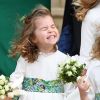 La princesse Charlotte, fille du prince William et Kate Middleton - Sorties après la cérémonie de mariage de la princesse Eugenie d'York et Jack Brooksbank en la chapelle Saint-George au château de Windsor le 12 octobre 2018. 12 October 2018.
