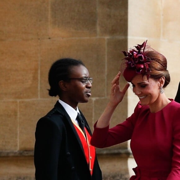 Le prince William, duc de Cambridge, et Catherine (Kate) Middleton, duchesse de Cambridge - Les invités arrivent à la chapelle St. George pour le mariage de la princesse Eugenie d'York et Jack Brooksbank au château de Windsor, Royaume Uni, le 12 octobre 2018.