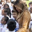 Donald Trump et Melania Trump présentent leur projet pour lutter contre le harcèlement scolaire aux Etats-Unis. Washington DC, le 7 mai 2018.