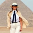 Le Première Dame des Etats-Unis Melania Trump visite le site de la grande pyramide de Gizeh en Egypte, le 6 octobre 2018.