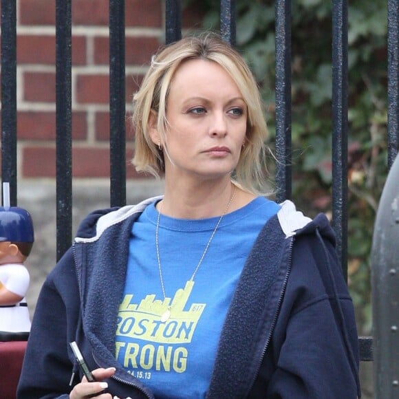 Exclusif - Stormy Daniel sur le tournage de la série télévisée "SMILF" à Boston. Le 10 septembre 2018