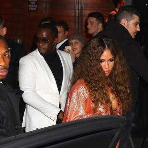 Cassie et son compagnon Diddy à New York le 28 janvier 2018