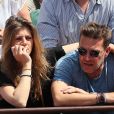 Benjamin Castaldi avec sa femme Aurore Aleman dans les tribunes des Internationaux de France de Tennis de Roland-Garros à Paris le 2 juin 2018. © Jacovides/Moreau/Bestimage
