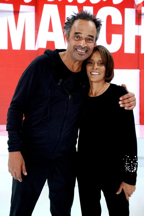 Exclusif - Yannick Noah et sa soeur Nathalie Noah - Enregistrement de l'émission "Vivement Dimanche" au Studio Gabriel . Diffusion le 21 octobre 2018 sur france 2 . © Guillaume Gaffiot / Bestimage