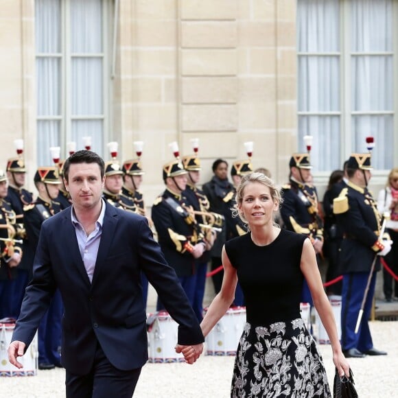 Tiphaine Auzière et son compagnon Antoine - Arrivées au palais de l'Elysée à Paris pour la cérémonie d'investiture d'Emmanuel Macron, nouveau président de la République, le 14 mai 2017. © Stéphane Lemouton/Bestimage