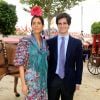 Fernando Fitz-James Stuart (futur duc d'Albe) et Sofía Palazuelo à la foire de Séville le 20 avril 2018.