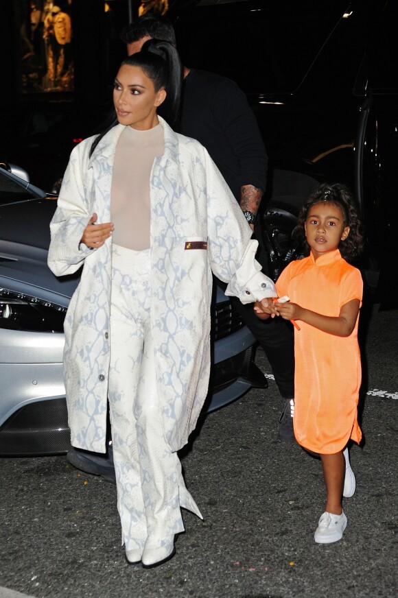Kim Kardashian et sa fille North West sont allées diner au restaurant Cipriani dans le quartier de Downtow à New York, le 29 septembre 2018.
