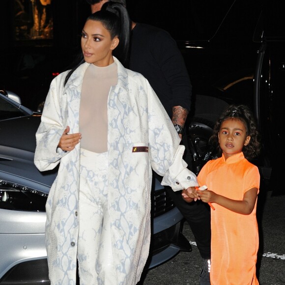 Kim Kardashian et sa fille North West sont allées diner au restaurant Cipriani dans le quartier de Downtow à New York, le 29 septembre 2018.