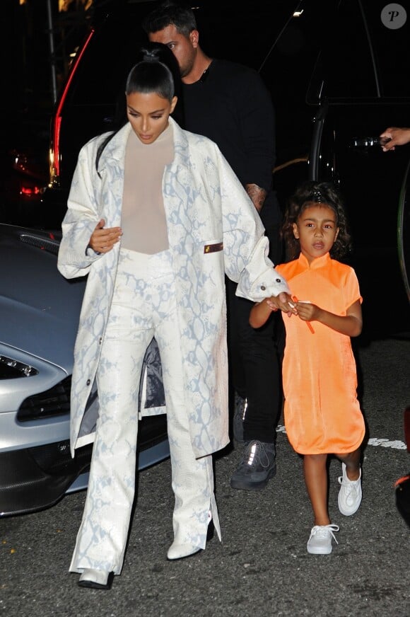 Kim Kardashian et sa fille North West sont allées diner au restaurant Cipriani dans le quartier de Downtow à New York, le 29 septembre 2018.
