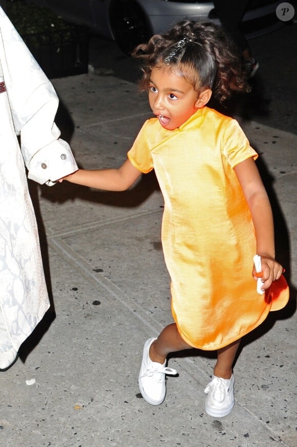 Kim Kardashian et sa fille North West sont allées diner au restaurant Cipriani dans le quartier de Downtow à New York, le 29 septembre 2018.